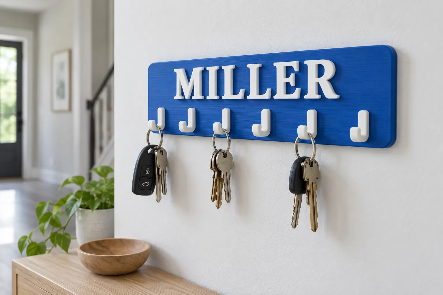 Home and keepsakes: wall key holder in use